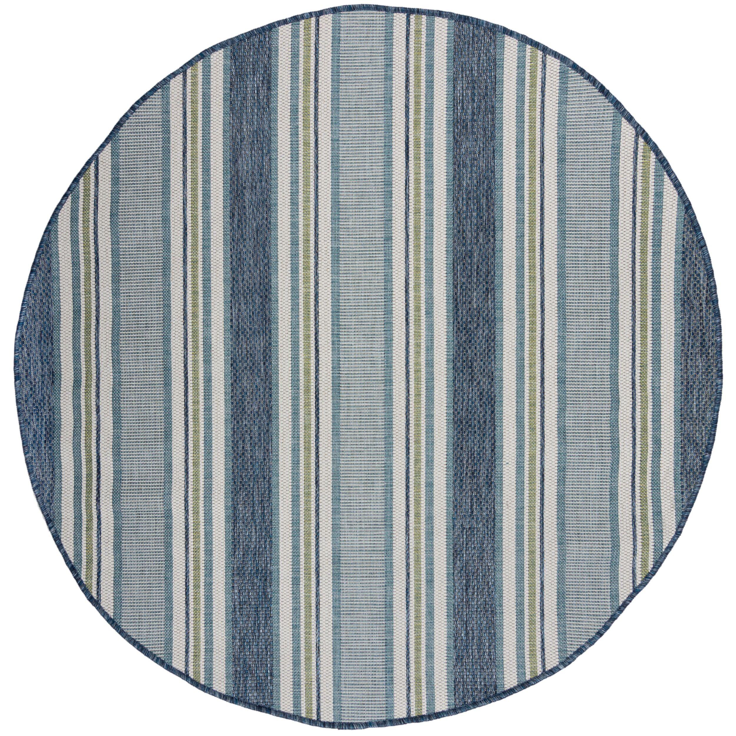 OUTDOORTEPPICH Waschbar FLEET, geometrisch, Blau-Grün, Ø 160 cm - Blau, Textil (160/160cm) - KADIMA DESIGN
