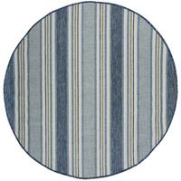 OUTDOORTEPPICH Waschbar FLEET, geometrisch, Blau-Grün, Ø 160 cm - Blau, Textil (160/160cm) - KADIMA DESIGN