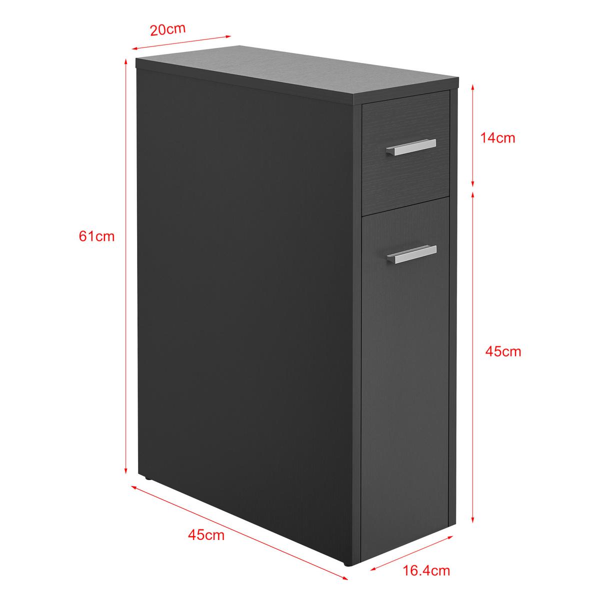 SEITENSCHRANK Kauhajoki - Dunkelgrau, Holzwerkstoff (20/61/45cm) - [en.casa]