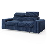 BETTSOFA BENETE Blau Cordstoff mit Schlaffunktion - Blau, Holz/Textil (191/89/92cm) - MASSENO