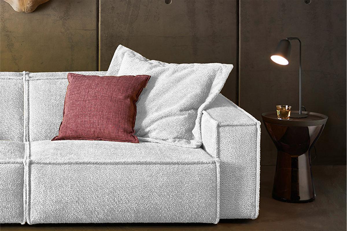 SOFA SAMU Hellgrau Webstoff - Hellgrau/Schwarz, Kunststoff/Textil (256/72/106cm) - KAWOLA