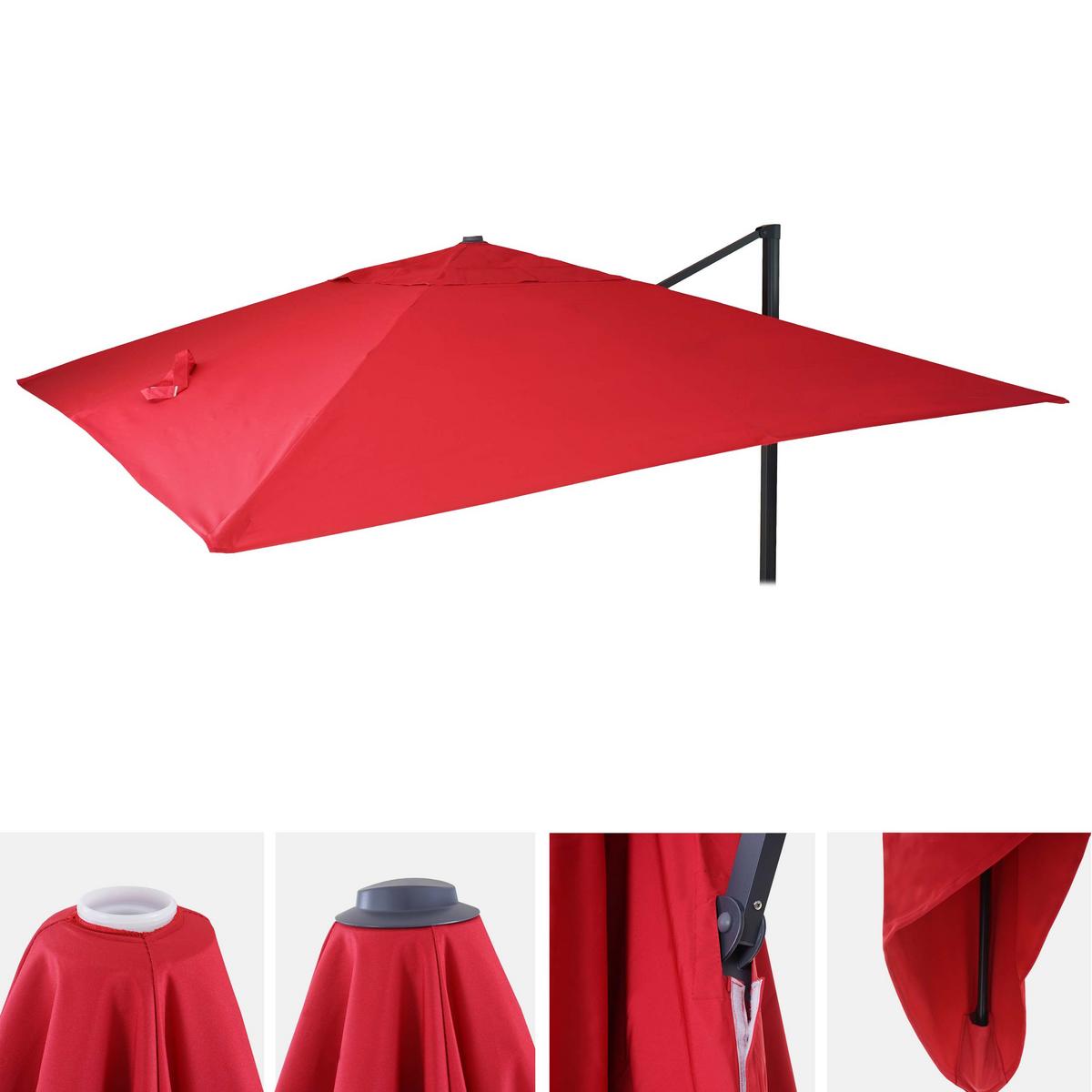 ERSATZ-BEZUG FÜR SCHIRM Rot - Rot, Textil (295/395cm) - MCW