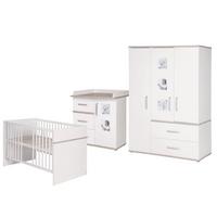 BABYZIMMER-SET Moritz mit schmaler Wickelkommode 3-teilig - Weiß, Holzwerkstoff (76/81/142.5cm) - Roba