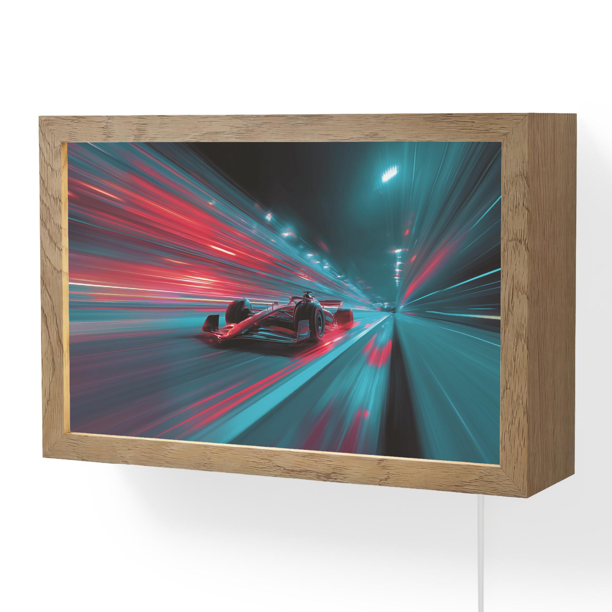 WANDLEUCHTE Rennwagen - Rot - Geschwindigkeit 30x20 cm - Türkis, Holzwerkstoff (30/20/8cm) - OnlyWow