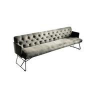 ESSZIMMERBANK CHARME Silber Velvet - Silberfarben, Textil (186/85/68cm) - KAWOLA