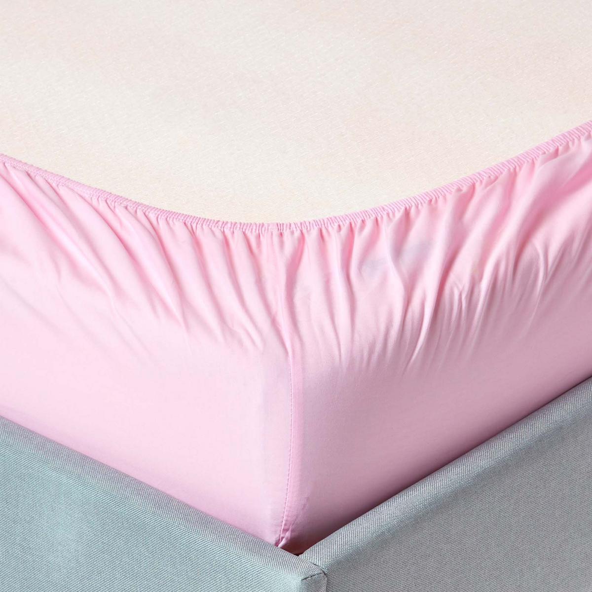 PERKAL-SPANNBETTLAKEN, Ägyptische Baumwolle, Fadendichte 200 - Rosa, Textil (140/200cm) - Homescapes