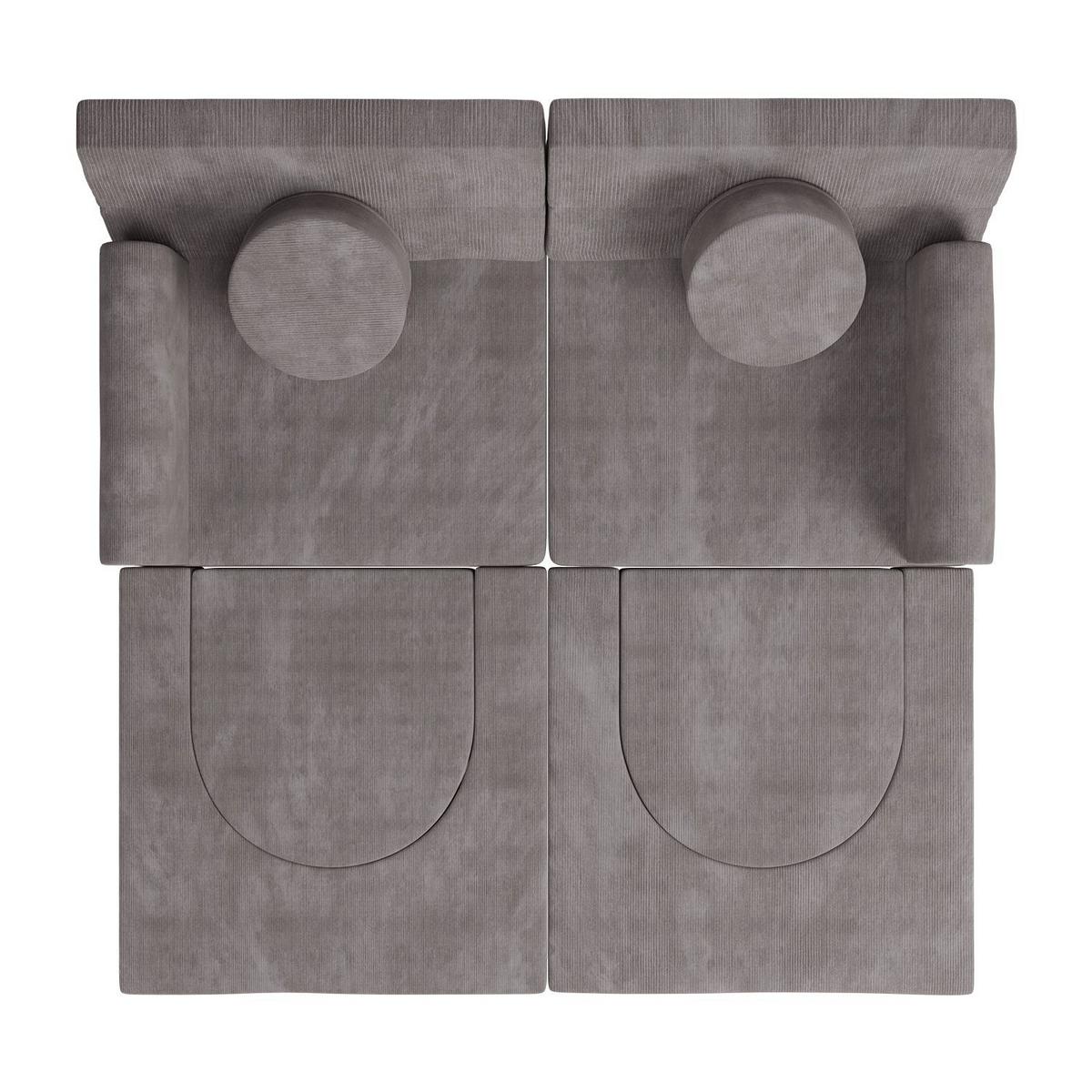 KINDERSOFA Kayo cord hellgrau - Hellgrau, Textil (150/50/75cm) - Juskys