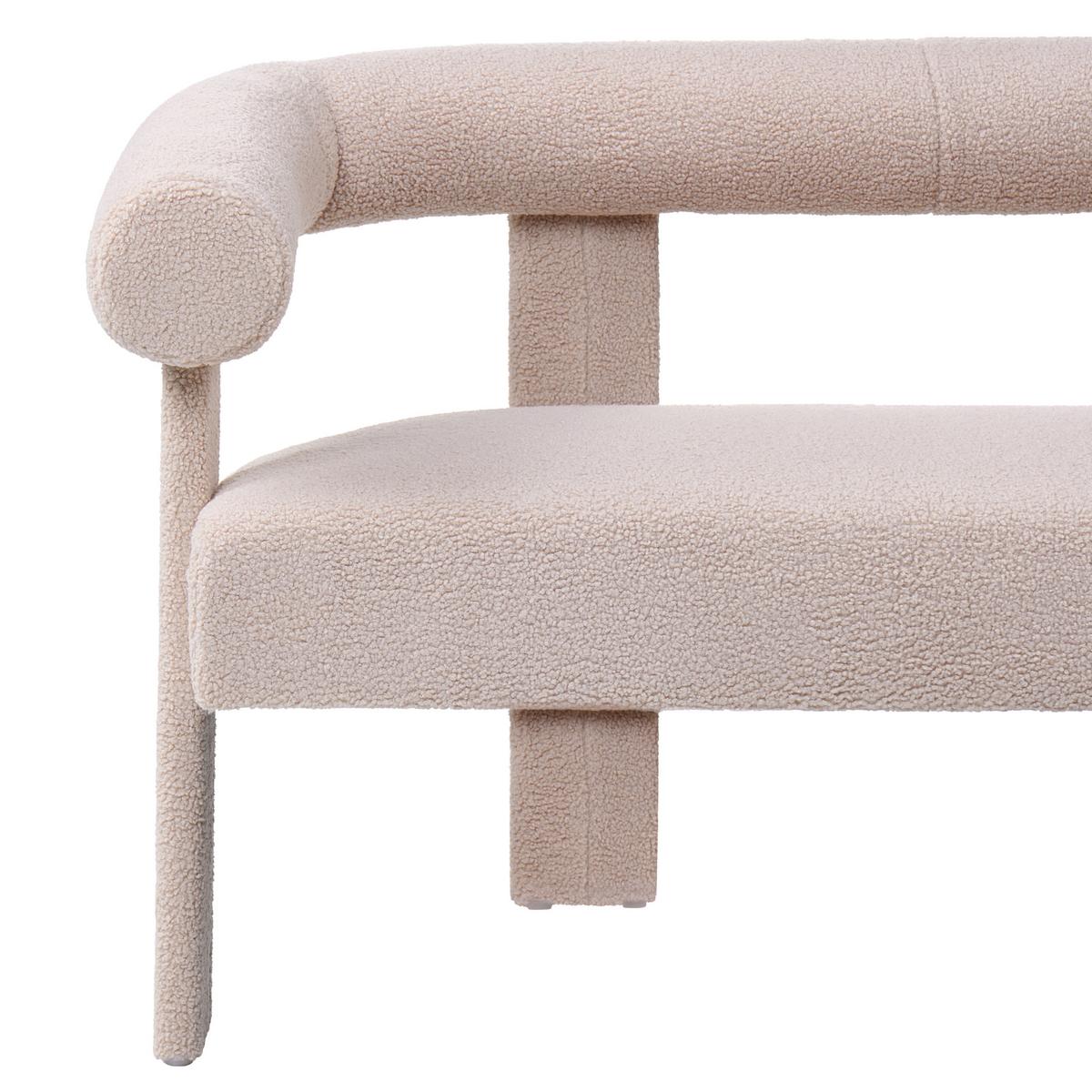 2-SITZER-SOFA Bouclé Hellbeige Ilbro - Beige, Textil (138/76/68cm) - Beliani