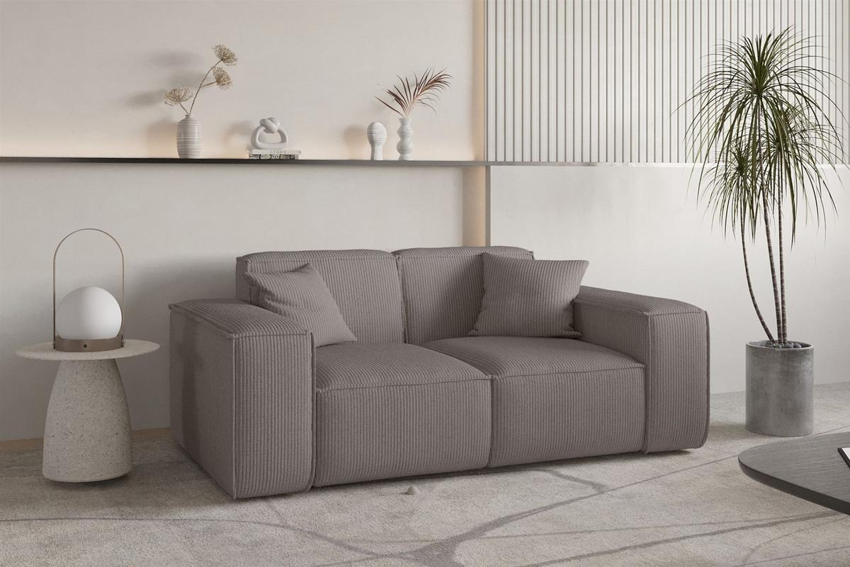 SOFA Celes Premium 2-sitzer Stoff Scala - Taupe, Holzwerkstoff/Textil (186/73/88cm) - Fun Möbel