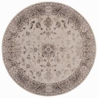 TEPPICH Kurzflor, waschbar, mit floralen Ornamenten, aus Polyester, VERNANTE in Beige-Grau, Ø 120 cm - Beige, Textil (120/120cm) - KADIMA DESIGN