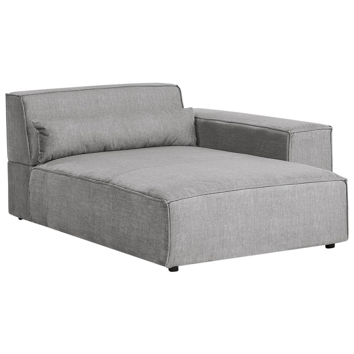 CHAISELONGUE-LINKSSEITIGE Stoff Grau Hellnar - Dunkelgrau/Grau, Textil (102/70/176cm) - Beliani