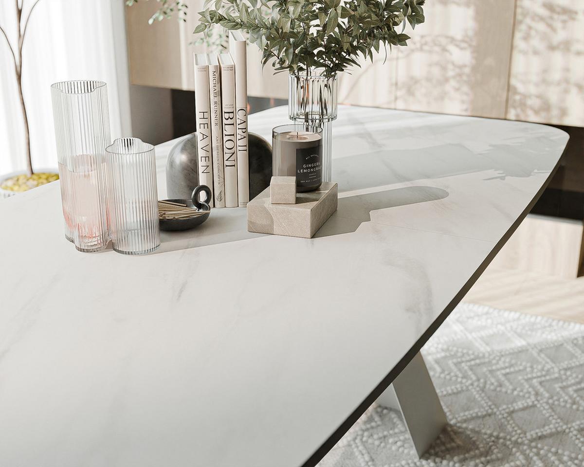 AUSZIEHTISCH ZENITH 180/90/76 cm mit Metallgestell, Weiß / Bianco - Perlmutt/Weiß, Holzwerkstoff/Metall (90/180/76cm) - Idohome