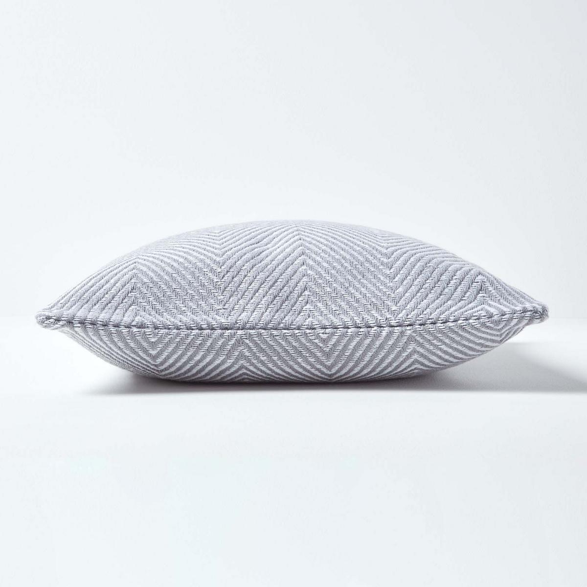 KISSENHÜLLE Halden Fischgrät 45/45 cm - Grau, Textil (45/45cm) - Homescapes