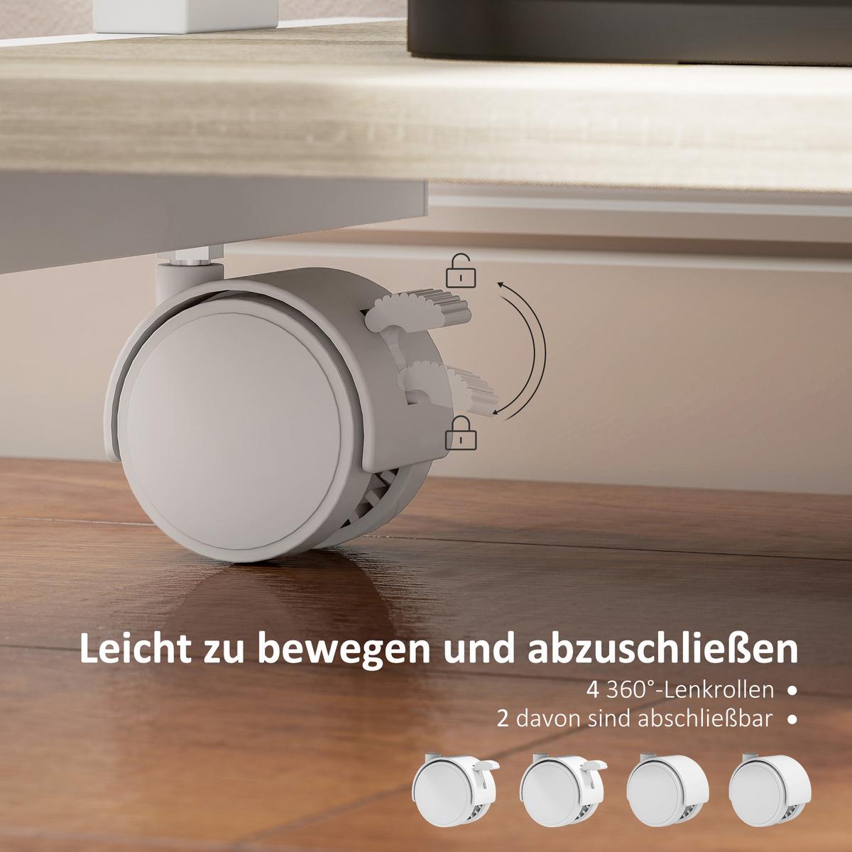 SCHREIBTISCH Spanplatte Metall Eiche - Eichefarben/Weiß, Holzwerkstoff/Metall (56/51/79cm) - HOMCOM