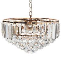 KRONLEUCHTER Gold Acheiro L - Transparent/Goldfarben, Glas (49/49/120cm) - Beliani