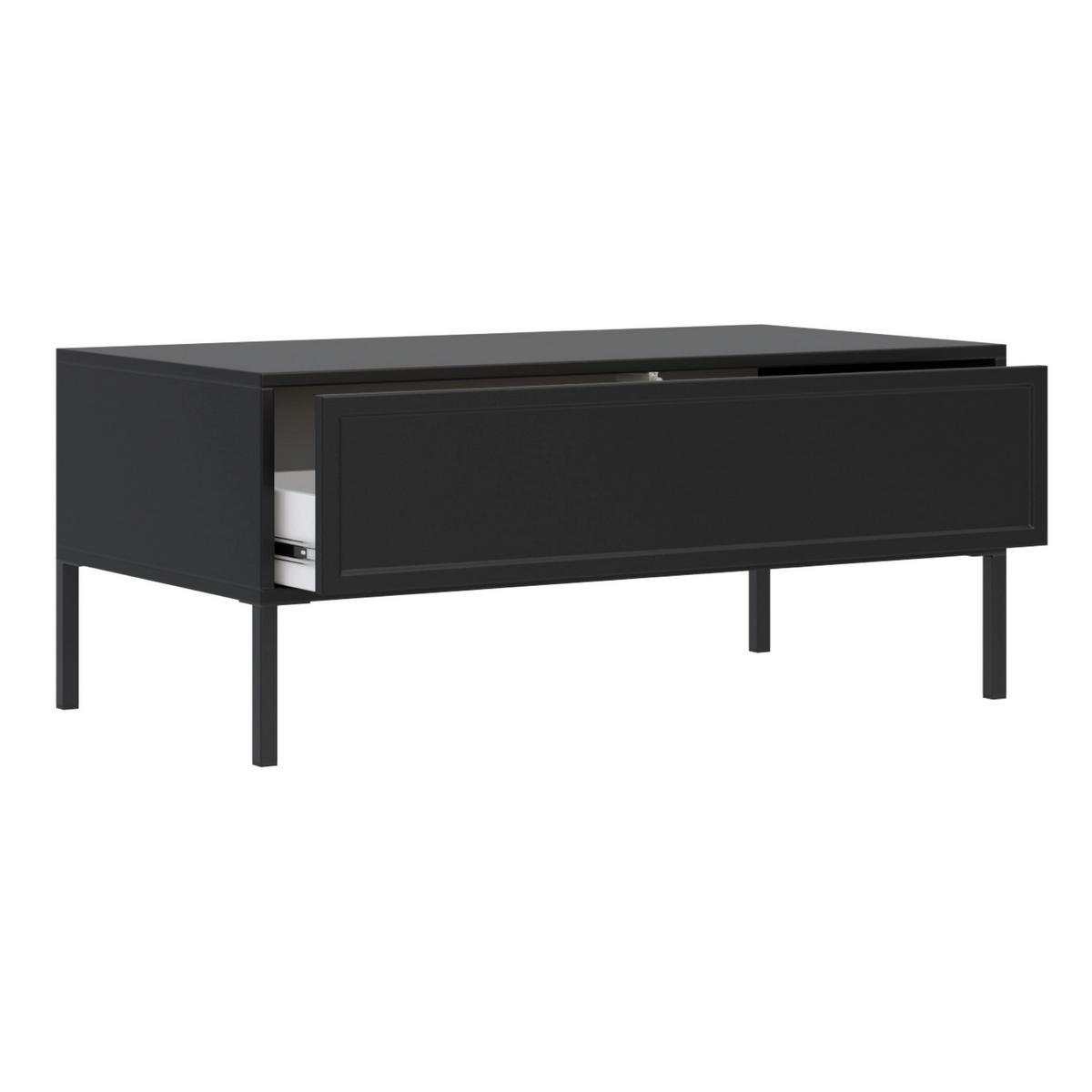 COUCHTISCH Vilavio schwarz 100/50 cm - Schwarz, Holzwerkstoff/Metall (50/100/40cm) - Selsey