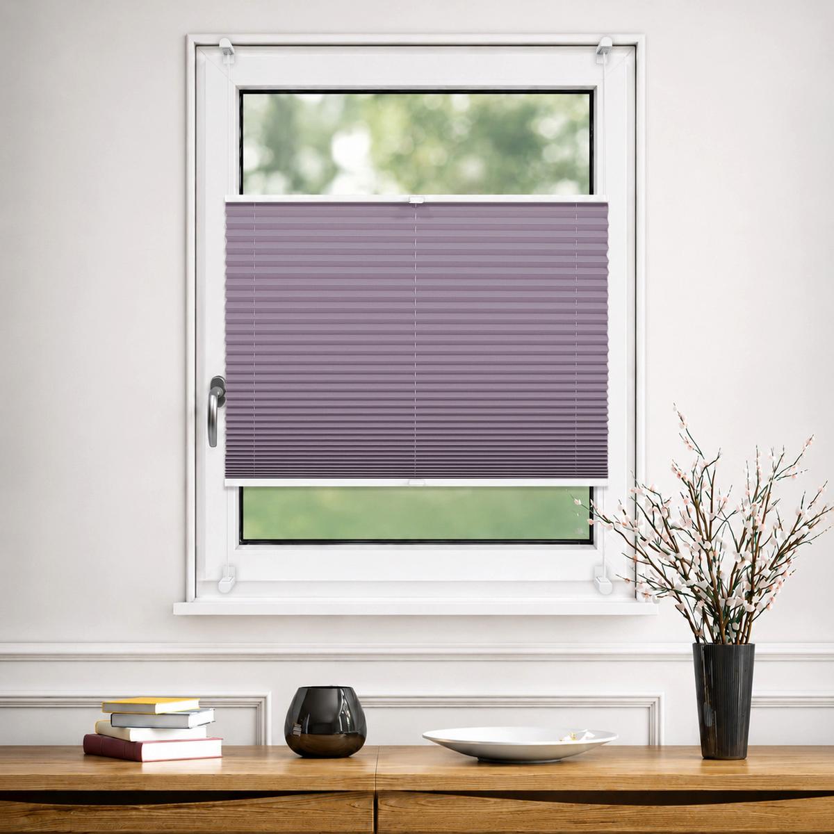 PLISSEE Thermo Basic 75 x 210cm Klemmfix ohne Bohren - Flieder, Textil (75/210/210cm) - Deco-Raum