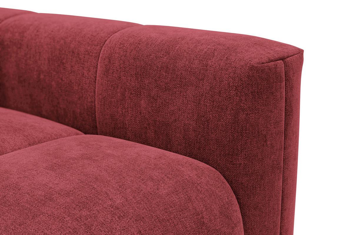 ECKSOFA VERONA 4-Sitzer links, Dunkelrot - Schwarz/Dunkelrot, Holz/Textil (266/173cm) - Courtois Laville