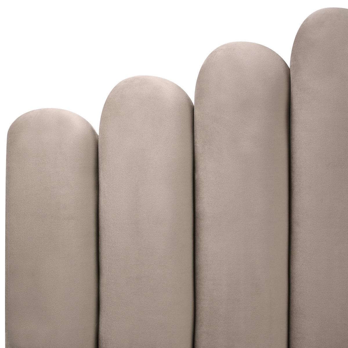 BETT mit Lattenrost 140/200 cm Taupe Vincennes - Taupe/Schwarz, Textil (140/200cm) - Beliani