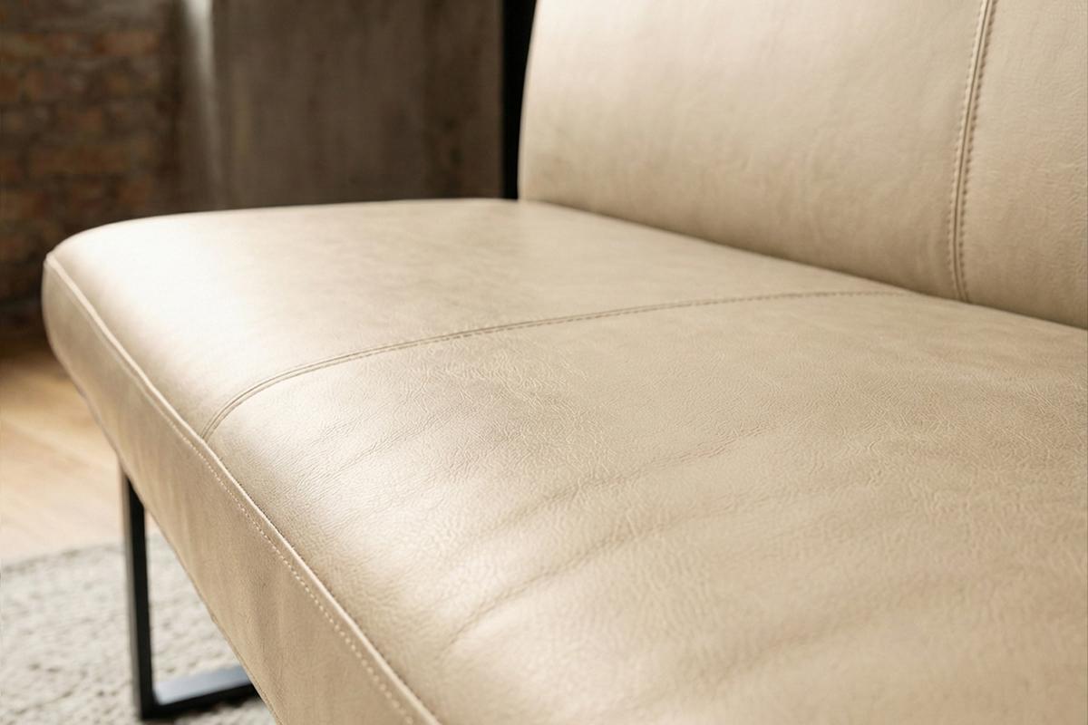 ESSZIMMERBANK ELEEN Beige Leder - Beige, Leder (223/85/69cm) - KAWOLA