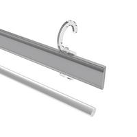 PANEELWAGEN MIT KLETTBAND und Öse für Rundrohre 16/20 mm Ø Easyclip 70 cm, Aluminium, Silbergrau - Alufarben, Metall (2.9/6.1/70cm) - INTERDECO