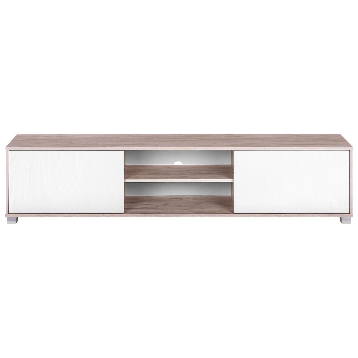 TV-MÖBEL Helleres Braun, Weiß LINCOLN 41/180/41 cm - Hellbraun, Holzwerkstoff (180/41/41cm) - Beliani