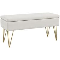 TRUHENBANK - Creme, Holzwerkstoff (40/49/100cm) - HOMCOM
