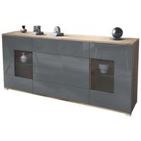 SIDEBOARD Grömitz Grau Hochglanz - Grau, Holzwerkstoff (166.5/75.5/35cm) - Vladon