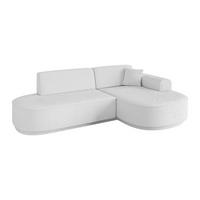 ECKSOFA Ottomane Rechts MARI-L1-v3 - 243x171x83 cm Weiß Bouclé - Schwarz/Weiß, Holzwerkstoff/Kunststoff (171/243cm) - ALTDECOR