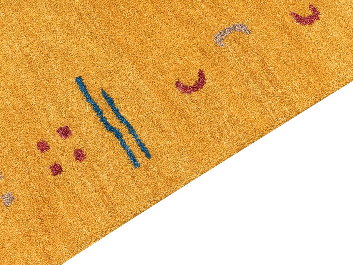 KURZFLOR-GABBEH Akalan 230/160 cm - Gelb, Textil (160/230cm) - Beliani