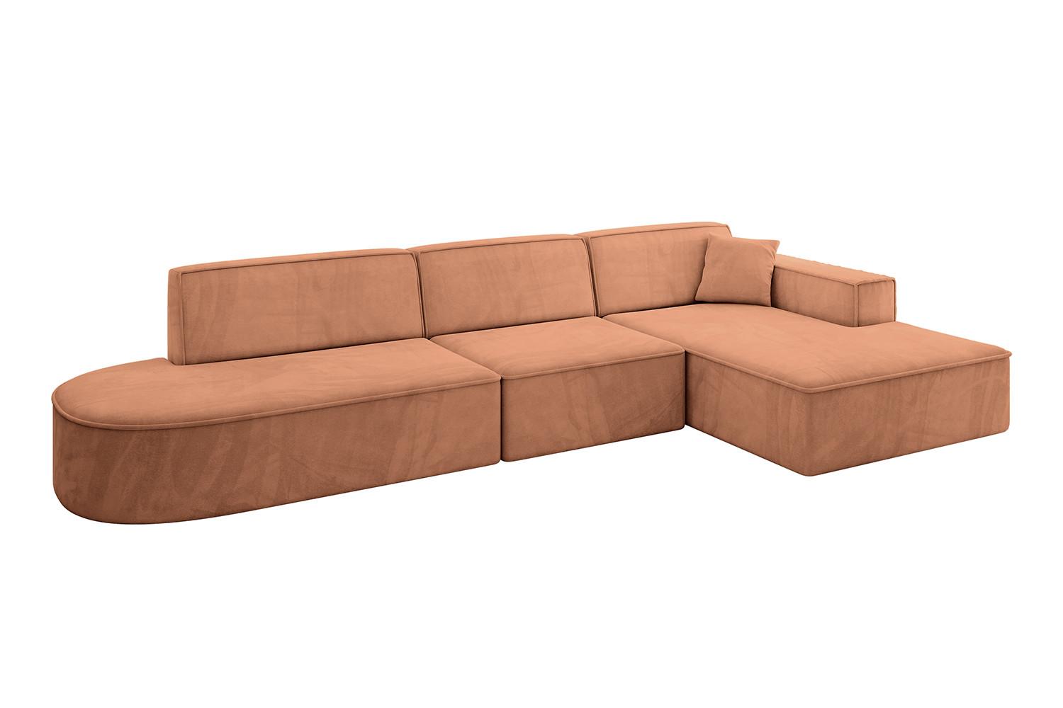 ECKSOFA Ottomane Rechts IREA-L2-v4 - 328x171x79 cm Koralle - Koralle, Holzwerkstoff/Textil (171/328cm) - ALTDECOR