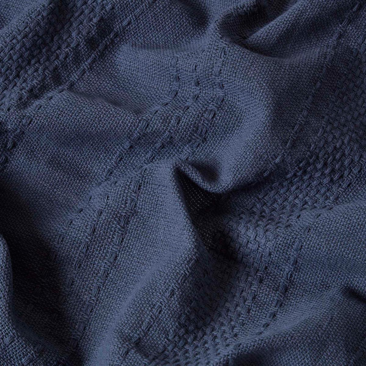 ÜBERWURF Kashi 225/255 cm, Baumwolle mit Fransen - Dunkelblau, Textil (225/255cm) - Homescapes