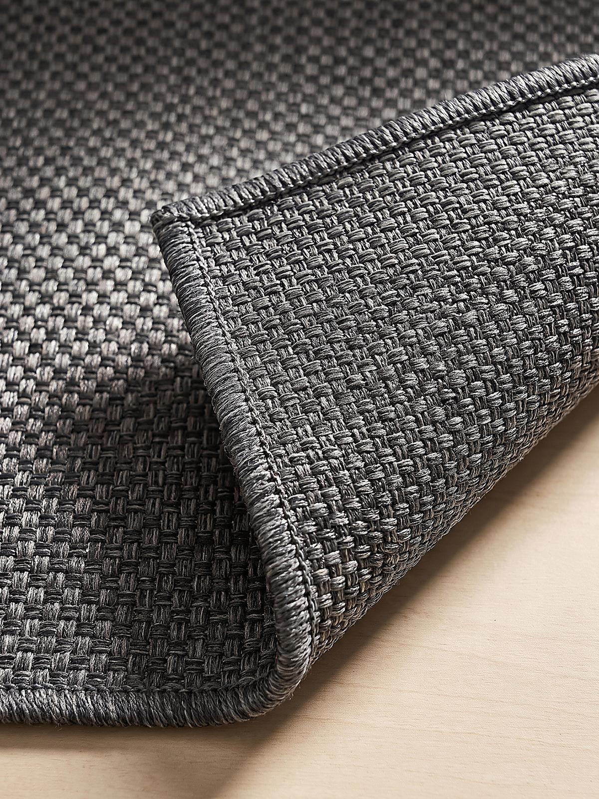 FLACHWEBTEPPICH Uni BORNO Polypropylen Anthrazit 200 x 280 cm - Anthrazit, Textil (200/280cm) - KADIMA DESIGN