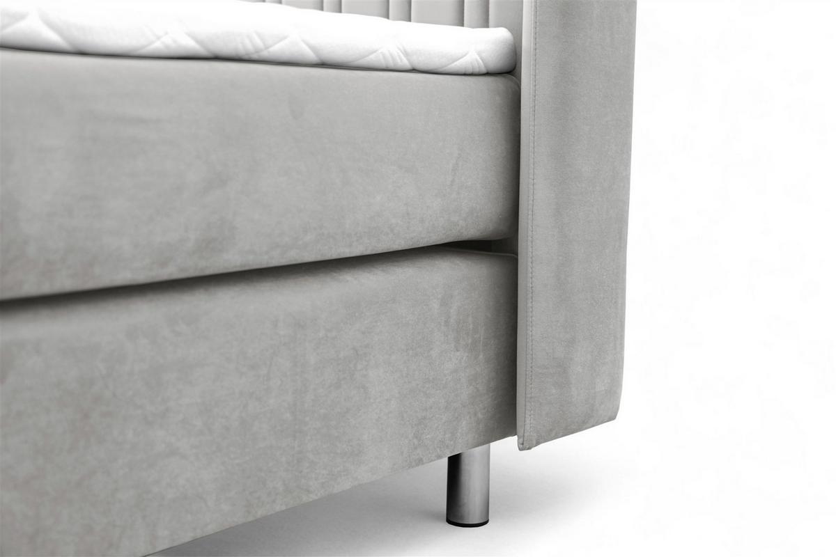 BOXSPRINGBETT Agnus - Hellgrau, Holzwerkstoff/Textil (180/200cm) - Fun Möbel