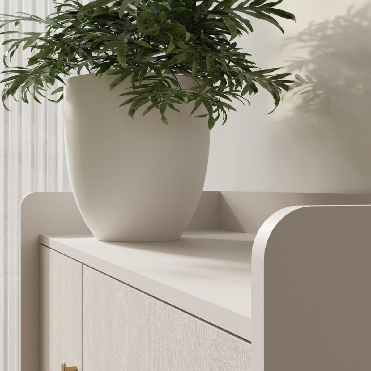 KOMMODE Gloria mit 2 Schubalden und 3 Türen - Beige/Schwarz, Holzwerkstoff/Metall (103/133/42cm) - Beautysofa