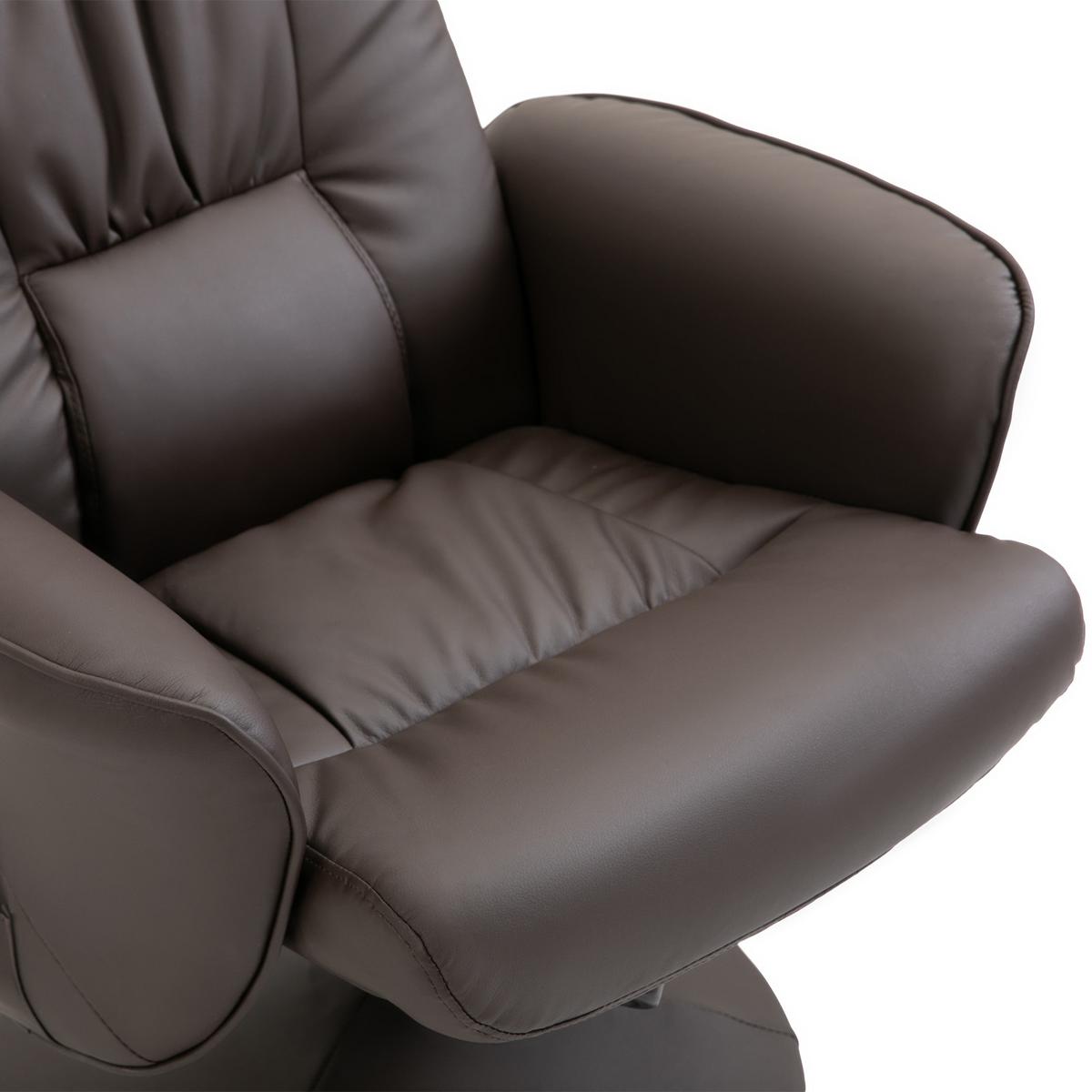 RELAXSESSEL Massagesessel mit Liegefunktion Fußhocker Stauraum TV-Sessel Braun - Schwarz/Braun, Metall (81/105/76cm) - HOMCOM