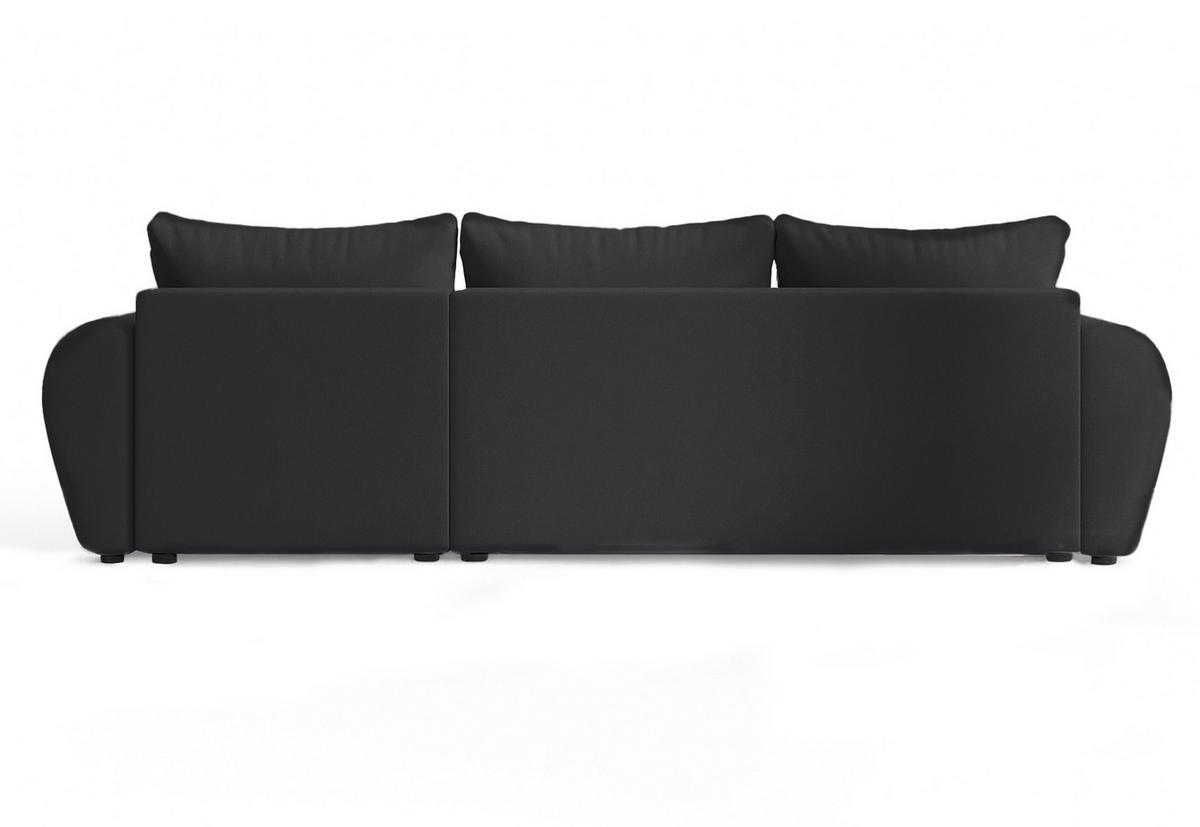 ECKSOFA L Form Malatya Schwarz 246/145/80 cm stilvolle mit Schlaffunktion R - Schwarz, Kunststoff/Textil (246/145cm) - AX Living