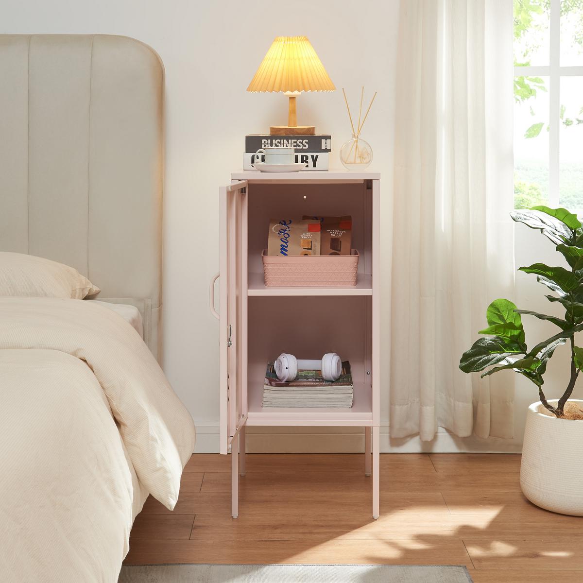 NACHTTISCH Hausjärvi - Rosa, Metall (35/82/35cm) - [en.casa]