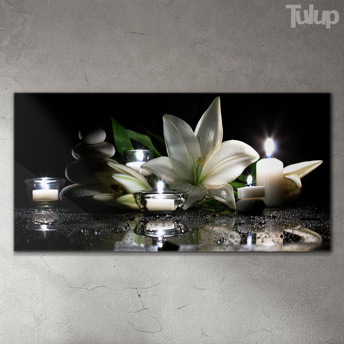 GLASBILD 120x60 cm Lilienblume - Smaragdgrün/Schwarz, Glas (120/60cm) - TULUP