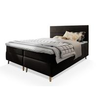 BOXBETT SANTA 140x200 cm mit Matratze und Topper - Schwarz - Schwarz, Holz (140/200cm) - MASSENO