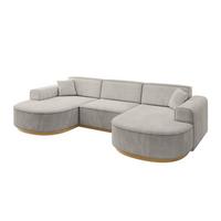 WOHNLANDSCHAFT MARI-U1-v2 - 303x171x83 cm Hellbraun Velours - Hellbraun, Holzwerkstoff/Textil (303/83/171cm) - ALTDECOR