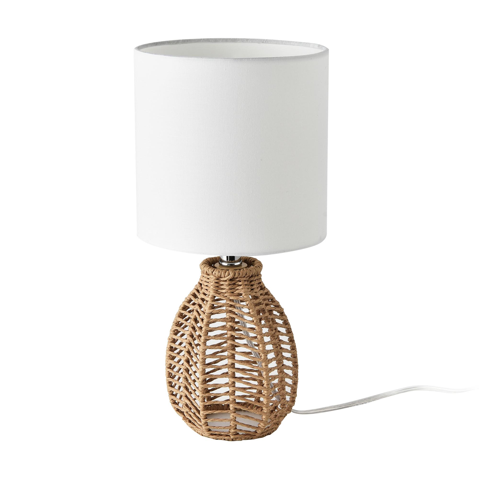 TISCHLAMPE Alfreton - Naturfarben/Weiß, Naturmaterialen/Textil (17/17/36cm) - lux.pro