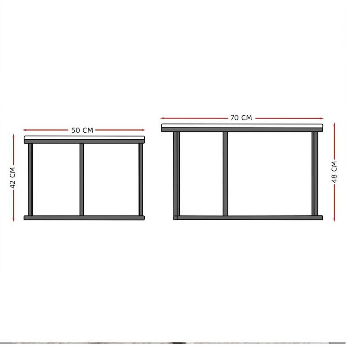 COUCHTISCH-SET LAVO 70/50 cm Runden, Weiß Hochglanz - Weiß Hochglanz, Metall (70/70/48cm) - Idohome