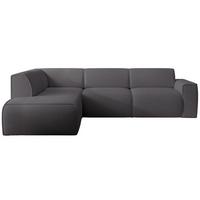 ECKSOFA Bouvi Dunkelgrau links - Dunkelgrau/Schwarz, Kunststoff/Textil (292/220cm) - Selsey