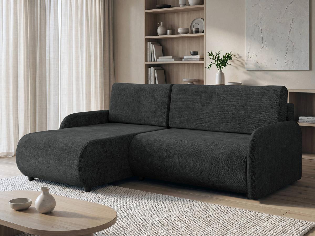 ECKSCHLAFSOFA Nest - Schwarz, Holz/Kunststoff (233/160cm) - MIRJAN24
