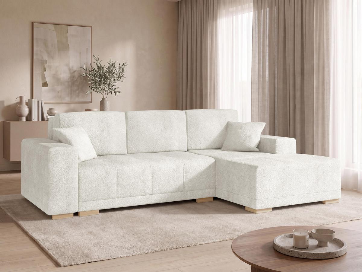 ECKSCHLAFSOFA Bello, Seite: Rechts - Creme/Naturfarben, Holz/Textil (140/240cm) - MIRJAN24