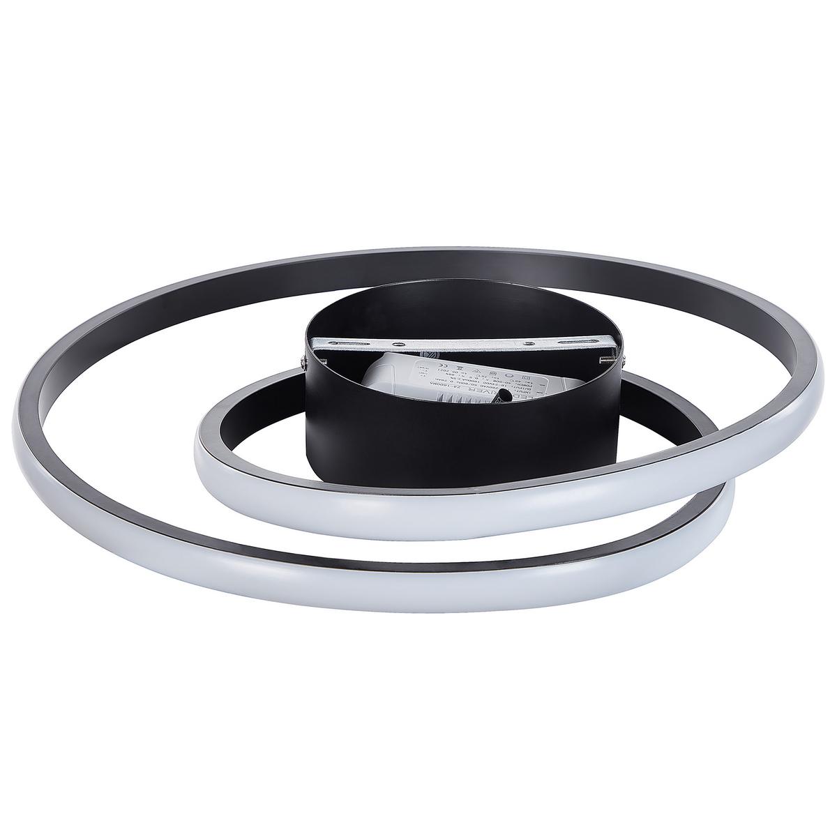 DECKENLEUCHTE Naryn 38/38/15 cm - Schwarz, Metall (38/38/15cm) - Beliani