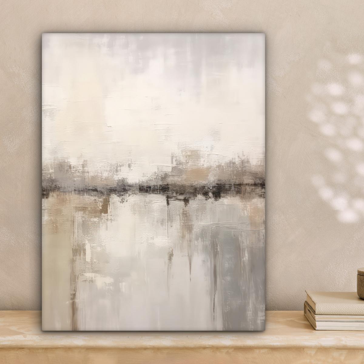 LEINWANDBILD Moderne Kunst - Abstrakt - Beige Room Decor 30x40 cm - Beige, Textil (30/40cm) - MuchoWow