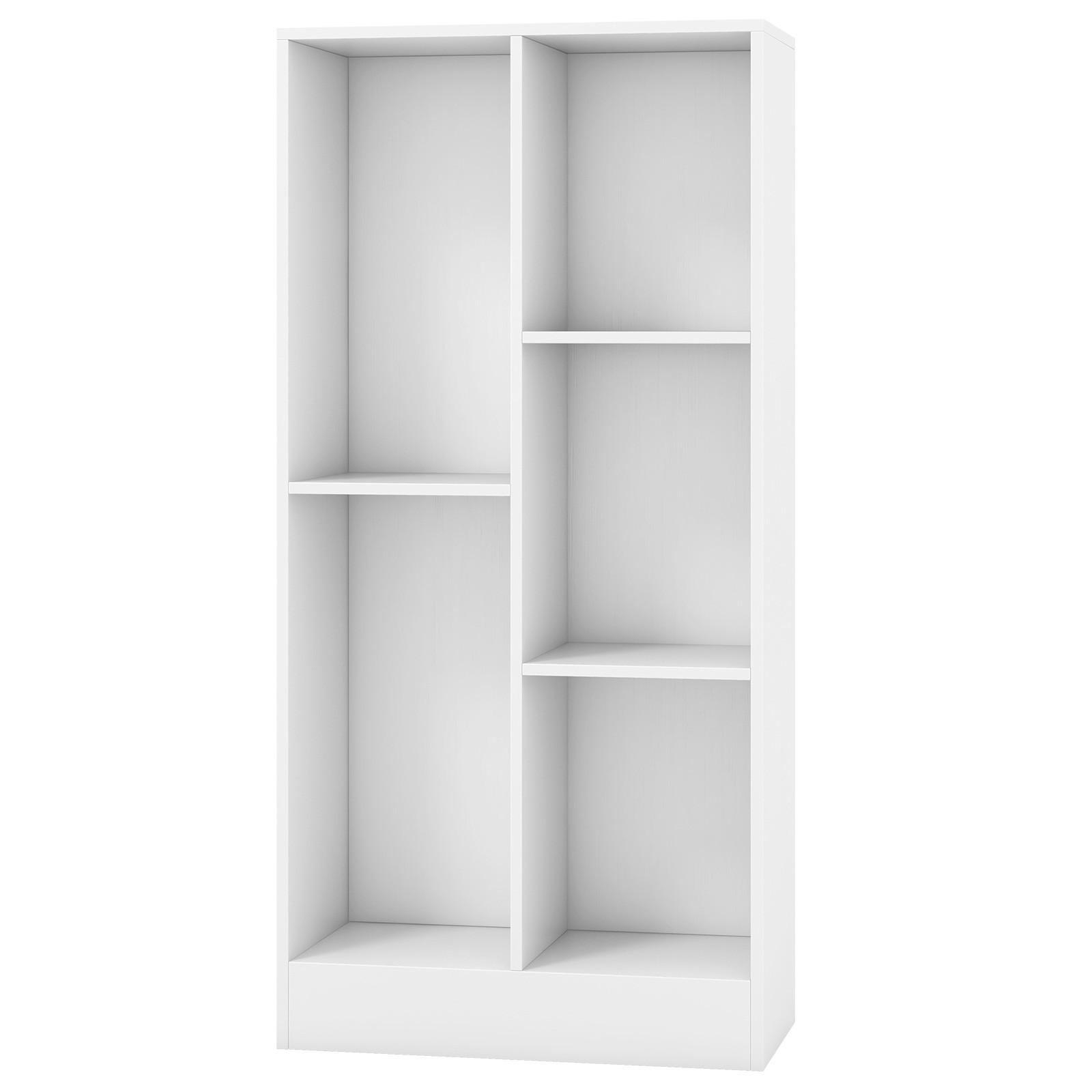 BUCHERREGAL Weiß - Weiß, Holz (50/104/24cm) - COSTWAY