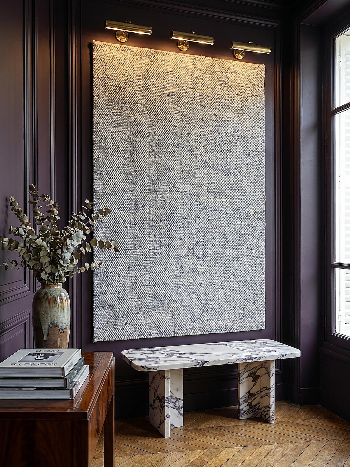 TEPPICH aus Wolle handgewebt MEDWAY in Blau, einfarbig, 80 x 150 cm - Blau, Textil (150/80cm) - KADIMA DESIGN
